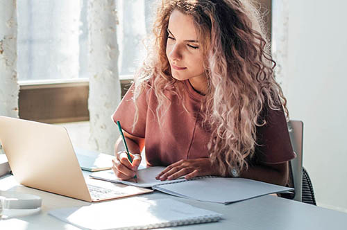 Student studying